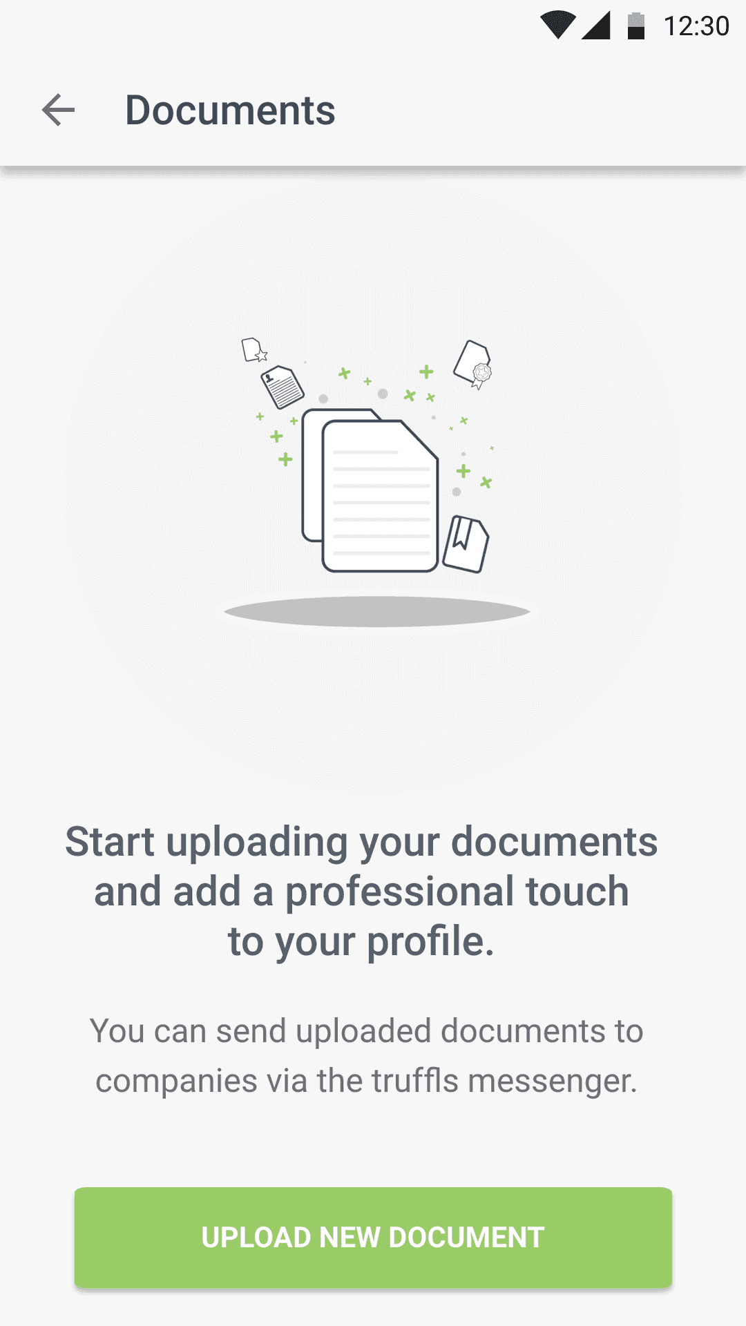 Screenshot of No documents in Jobapp for Android