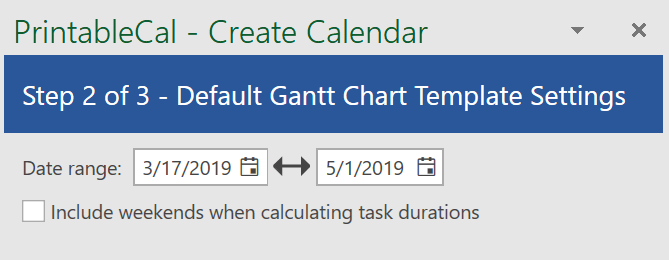 Create Calendar Chart