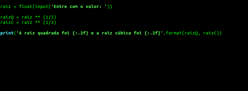 Código Python no editor nano