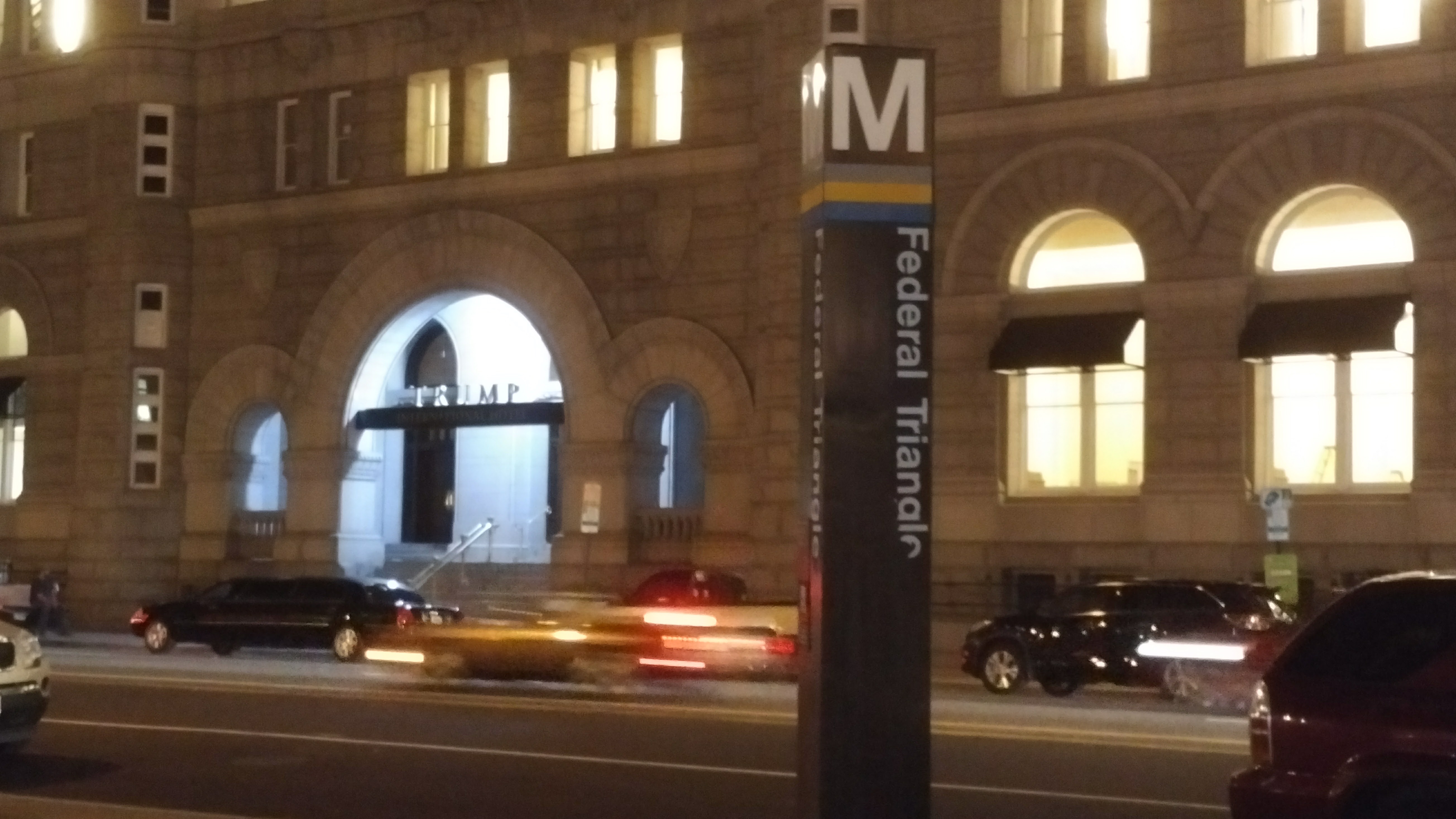 Trump International Hotel entrance facing the WMATA Federal Triangle
