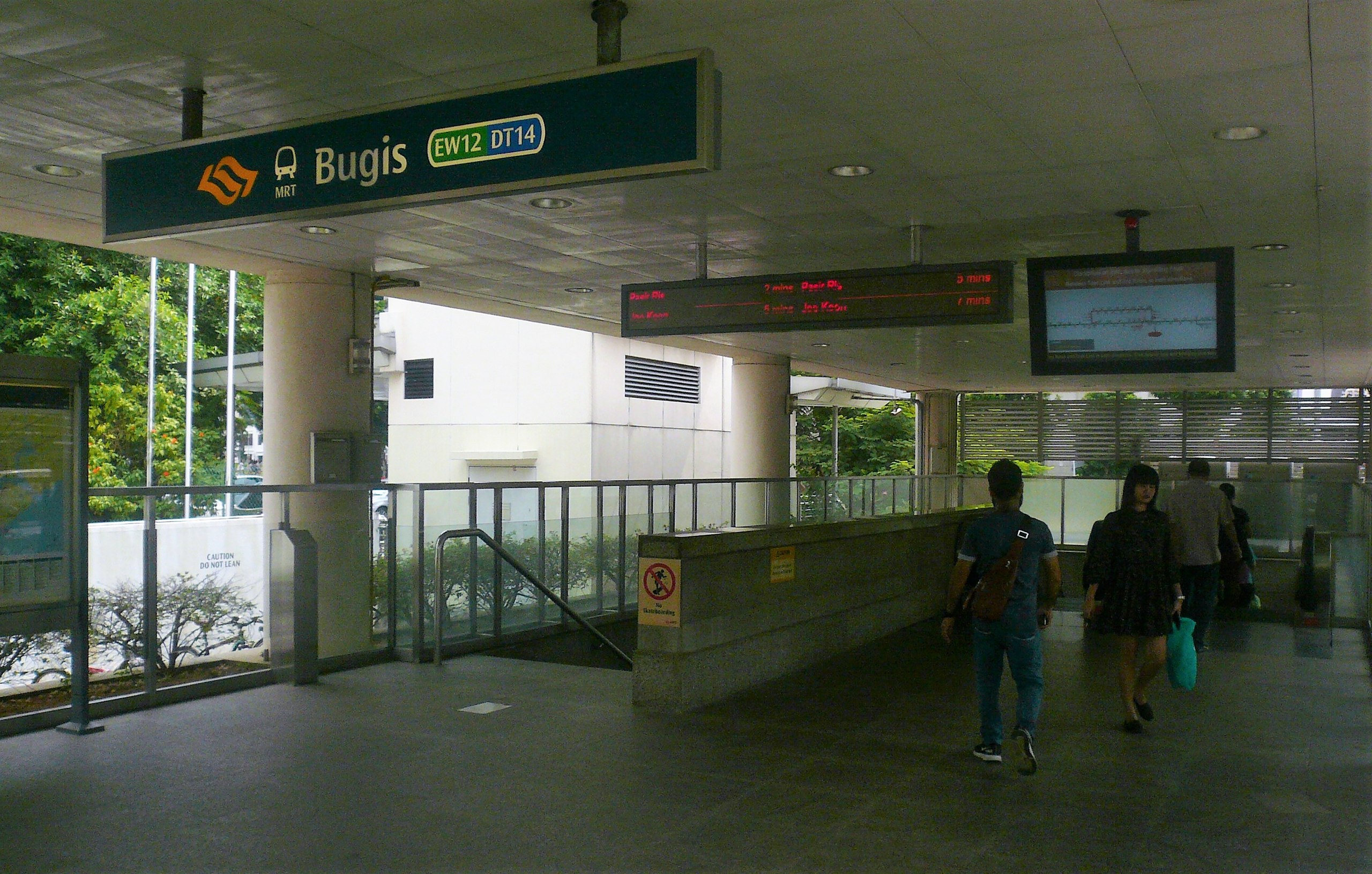East west Green Line Singapore EW12 Bugis MRT Station