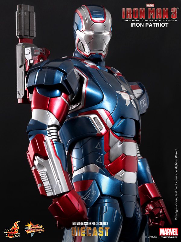 Hot Toys Iron Man 3 MMS195D01 Iron Patriot 1/6th Scale Limited Edition Collectible Figure