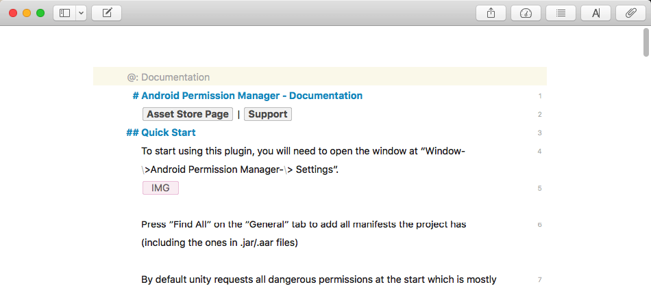 Android Permission Manager Documentation in Ulysses 