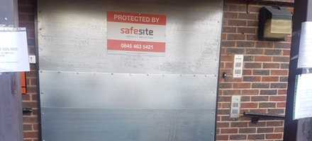 Securing of a Disused Health Centre With Steel Sheets