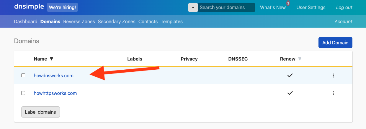 Setting The Name Servers For A Domain Dnsimple Help