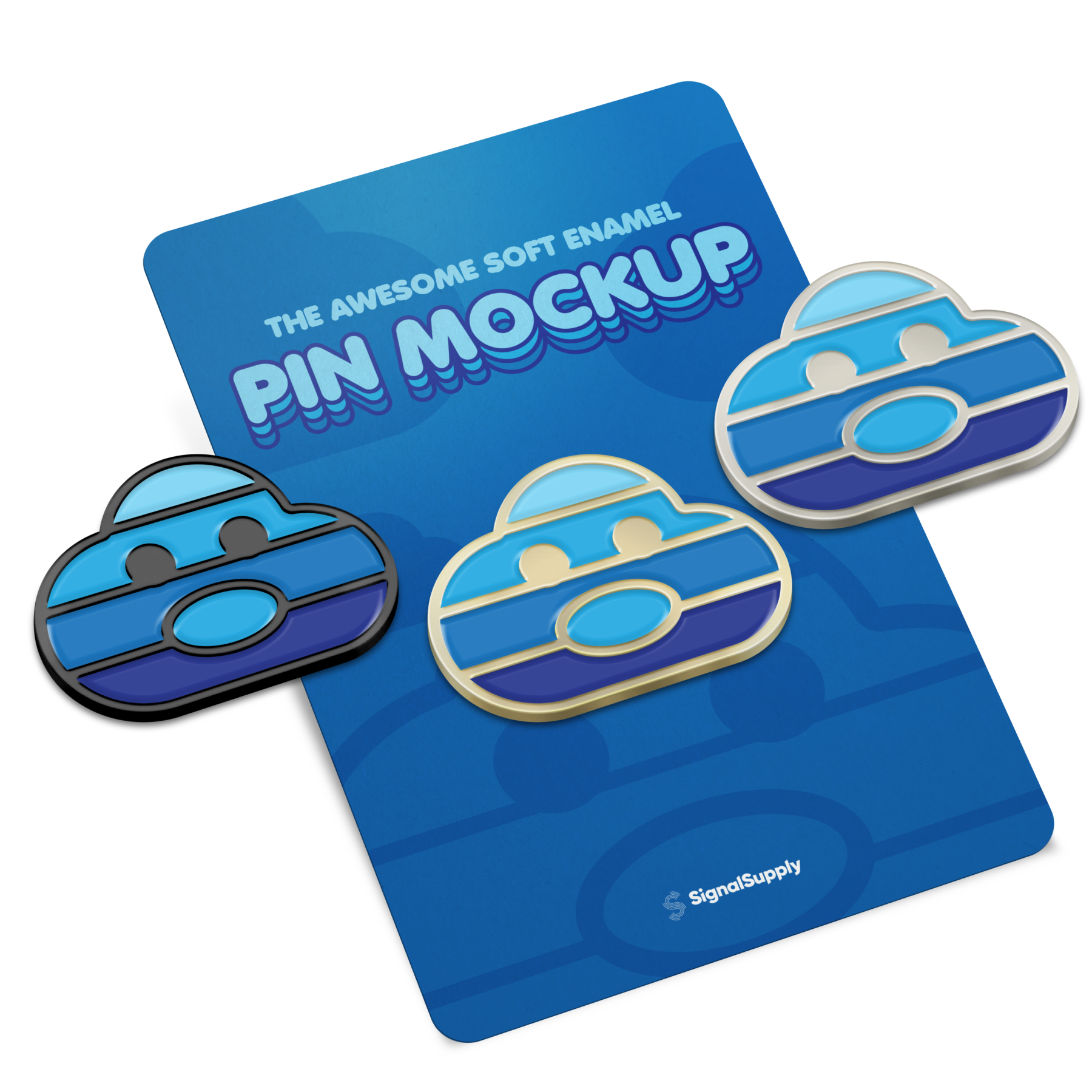 Download Soft Enamel Pin Mockup PSD | SignalSupply