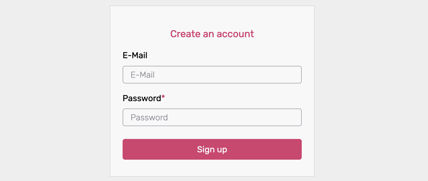 Email Password Identity Schema