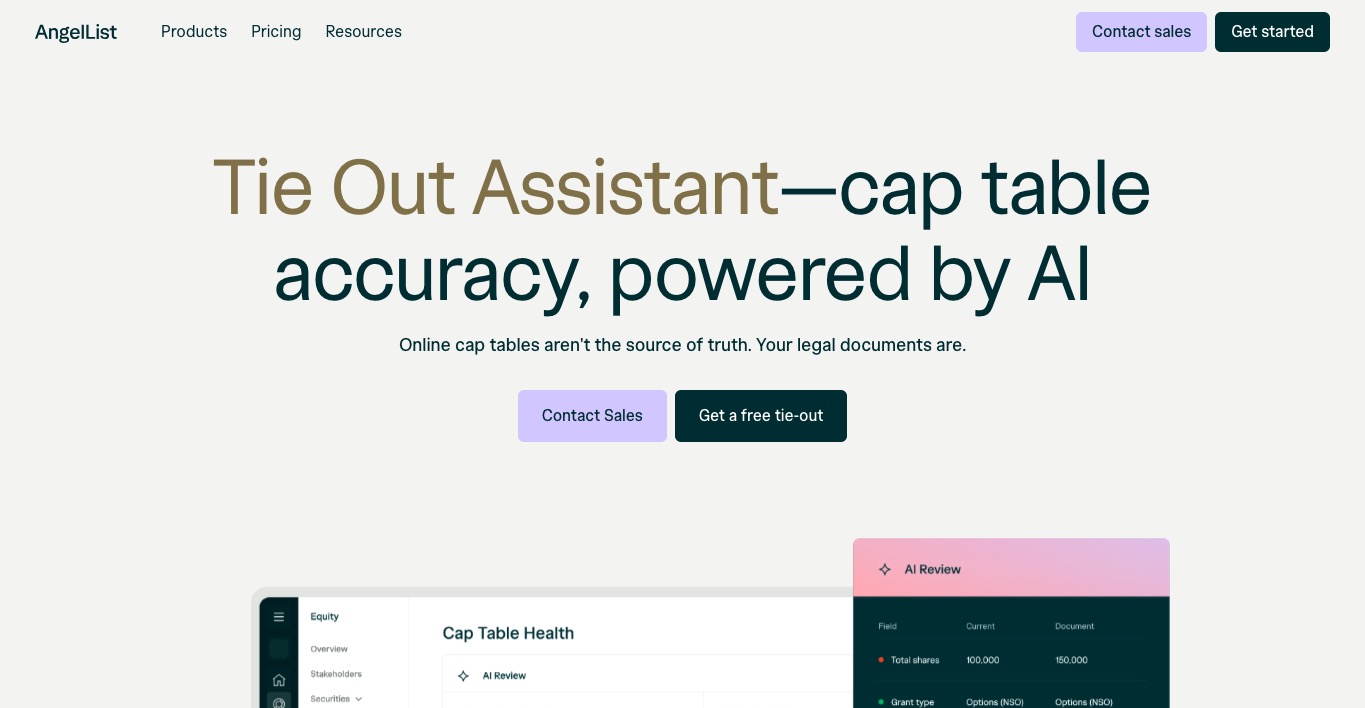 AngelList Tie Out Assistant