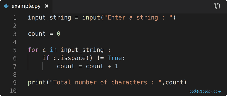 python count total characters in string python count total characters in string
