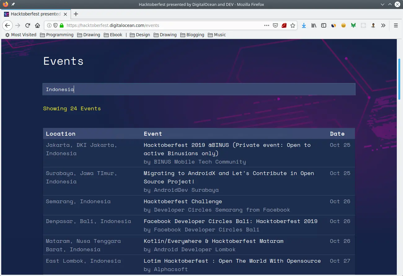Local event hacktoberfest 2019