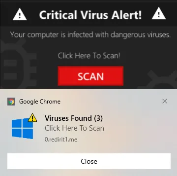 Fake virus warning