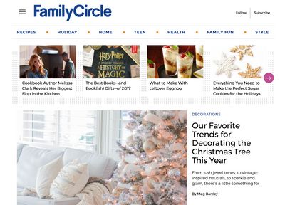 The redesigned FamilyCircle.com Homepage.