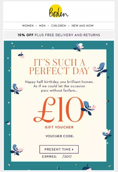 Voucher email marketing