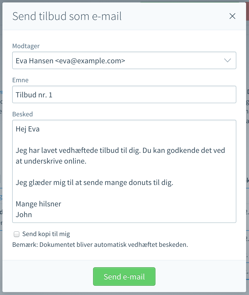 send dit tilbud