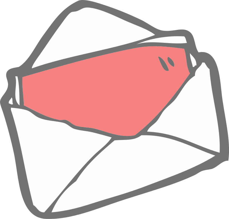 Ilustración de un correo postal abierto