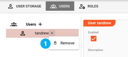 Delete a User (Settings - User Storage)