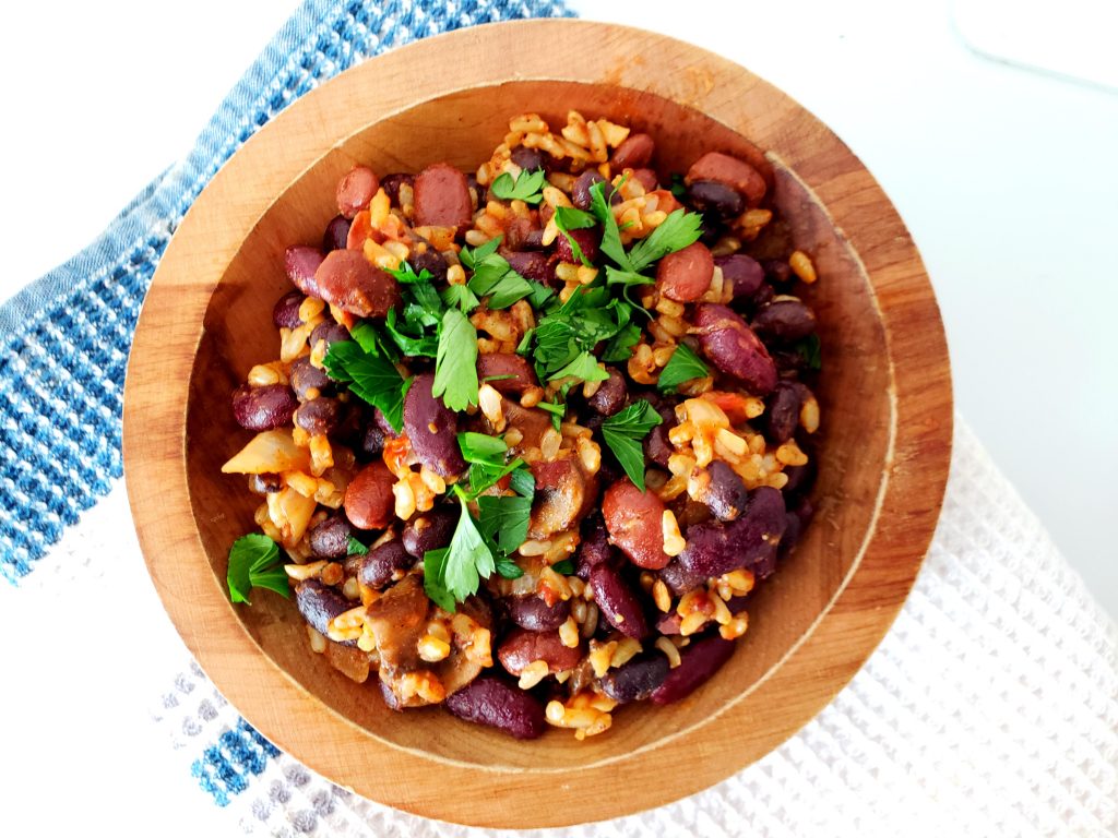 Spicy Mexican Three Bean Rice | Let's Talk Vegan