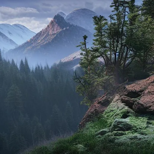 A beautiful landscape photograph of mountain scenery