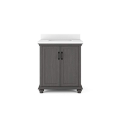 image Ellamar 30 in W  20 in D Bath Vanity in Antique Grey with Quartz Stone Vanity Top in White with Whit