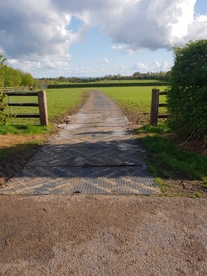safemat - ground protection mats through gate