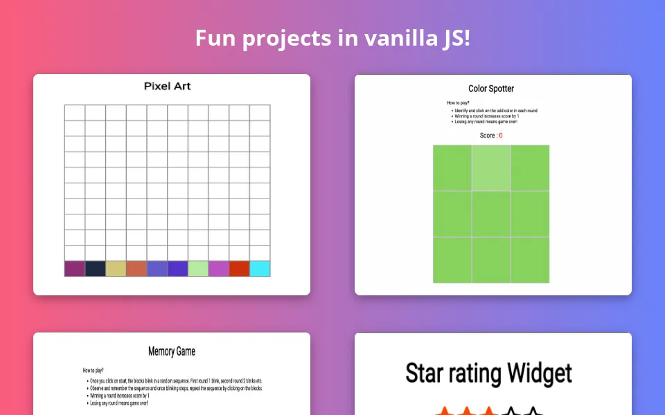 Vanilla JS Puzzles