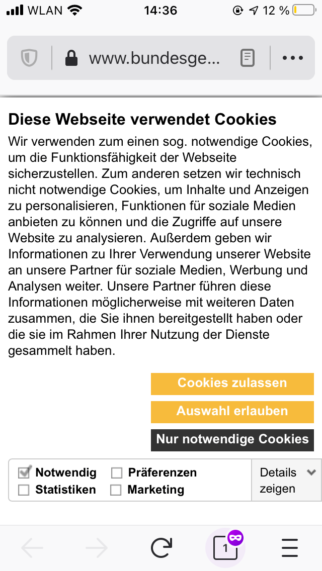 Wir verwenden zum einen sog. notwendige Cookies, um die Funktionsfähigkeit der Webseite sicherzustellen. Zum anderen setzen wir technisch nicht notwendige Cookies, um Inhalte und Anzeigen zu personalisieren, Funktionen für soziale Medien anbieten zu können und die Zugriffe auf unsere Website zu analysieren. Außerdem geben wir Informationen zu Ihrer Verwendung unserer Website an unsere Partner für soziale Medien, Werbung und Analysen weiter. Unsere Partner führen diese Informationen möglicherweise mit weiteren Daten zusammen, die Sie ihnen bereitgestellt haben oder die sie im Rahmen Ihrer Nutzung der Dienste gesammelt haben.