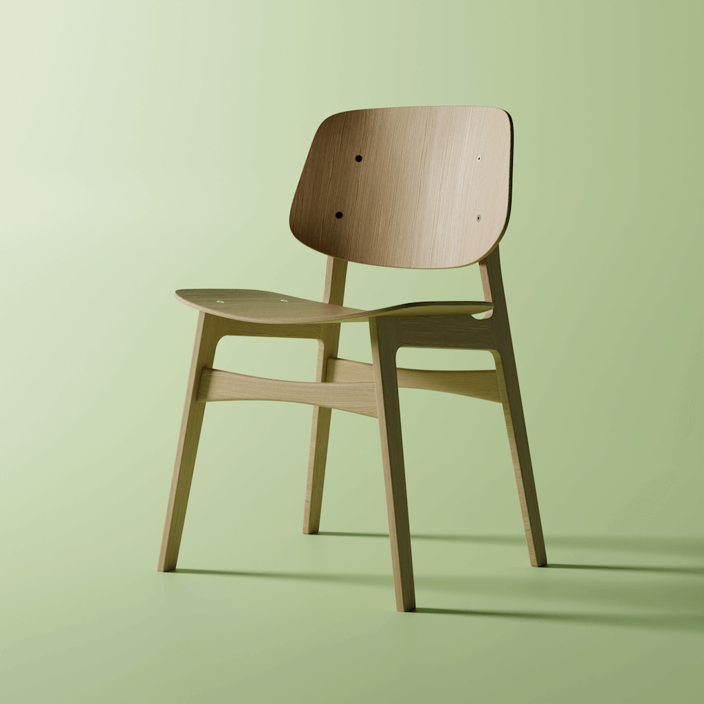A wood chair I made in Blender.