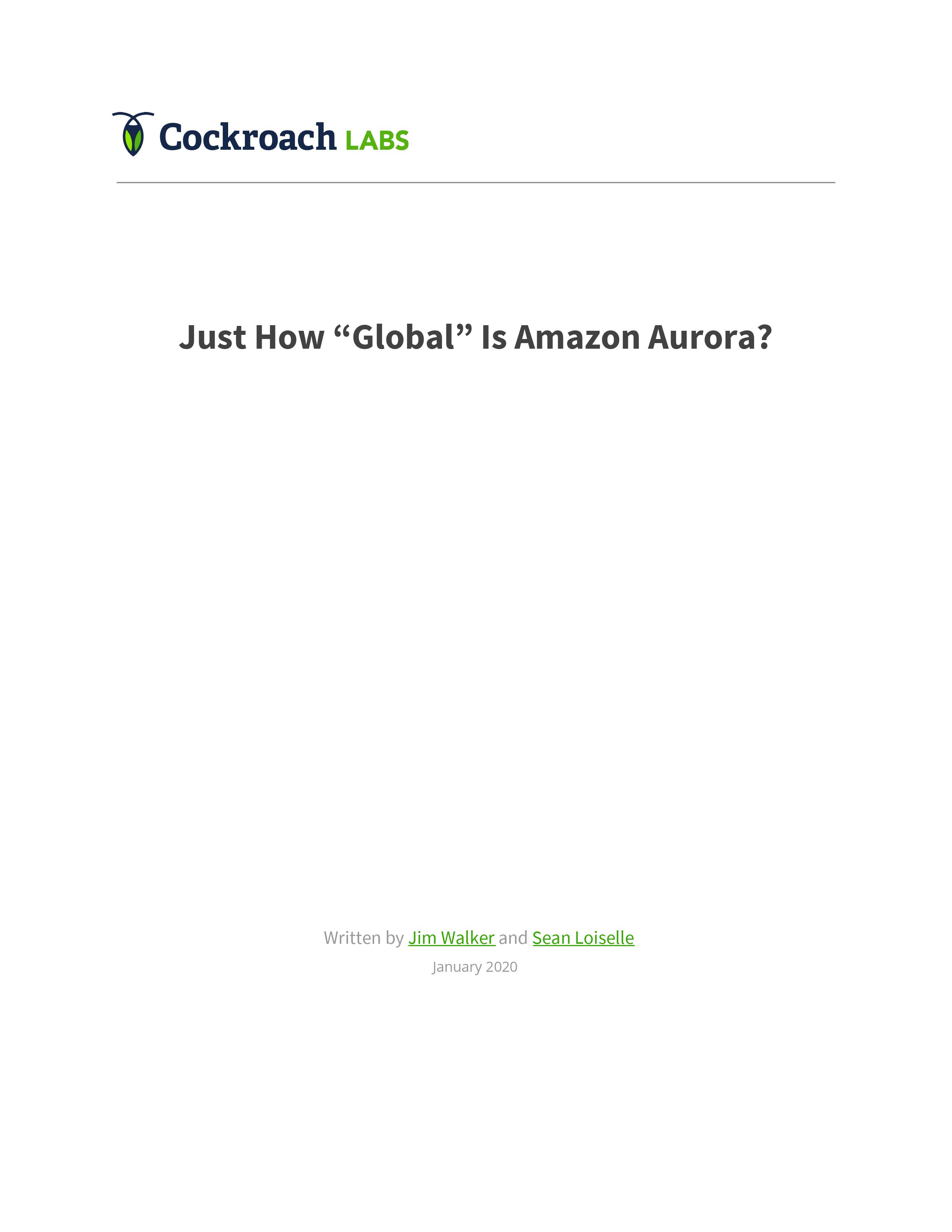 Just how global is "Amazon Aurora"?