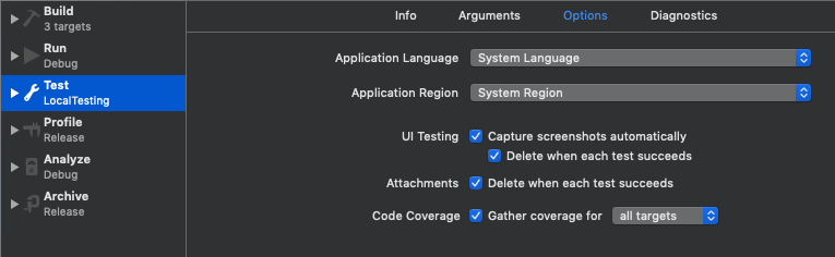 Scheme settings screenshot
