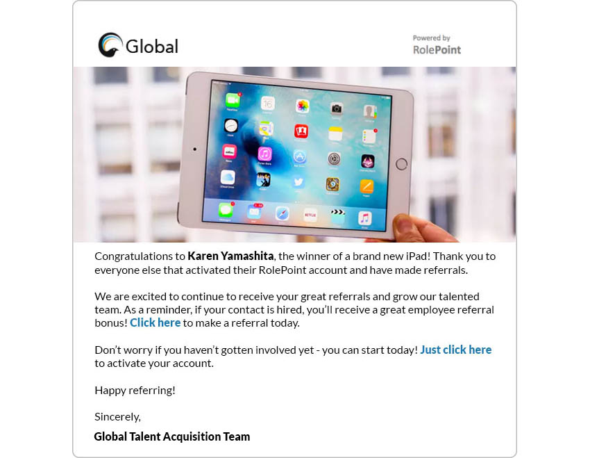 mobile optimized employee referrals