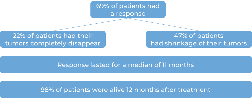 Results after being treated and then receiving Keytruda (diagram)