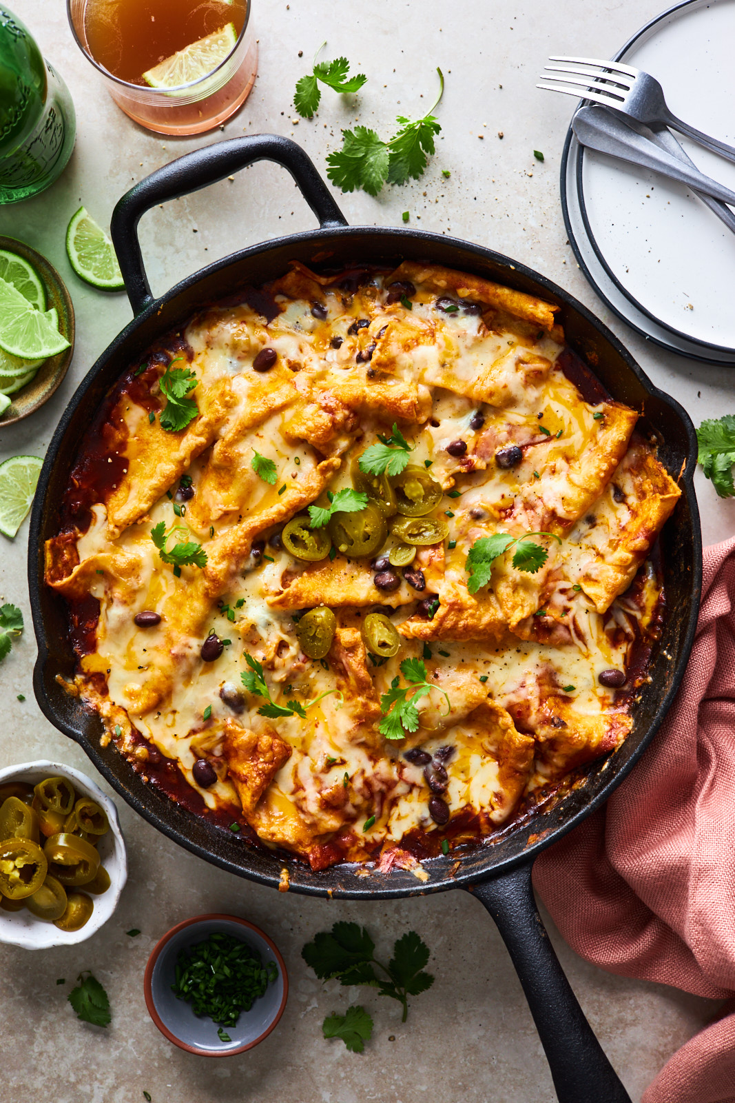 Easy One Pan Cheesy Enchiladas | Olive & Mango