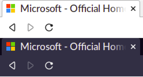 microsoft favicons shown on different themes