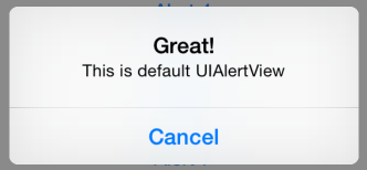 UIAlertView default