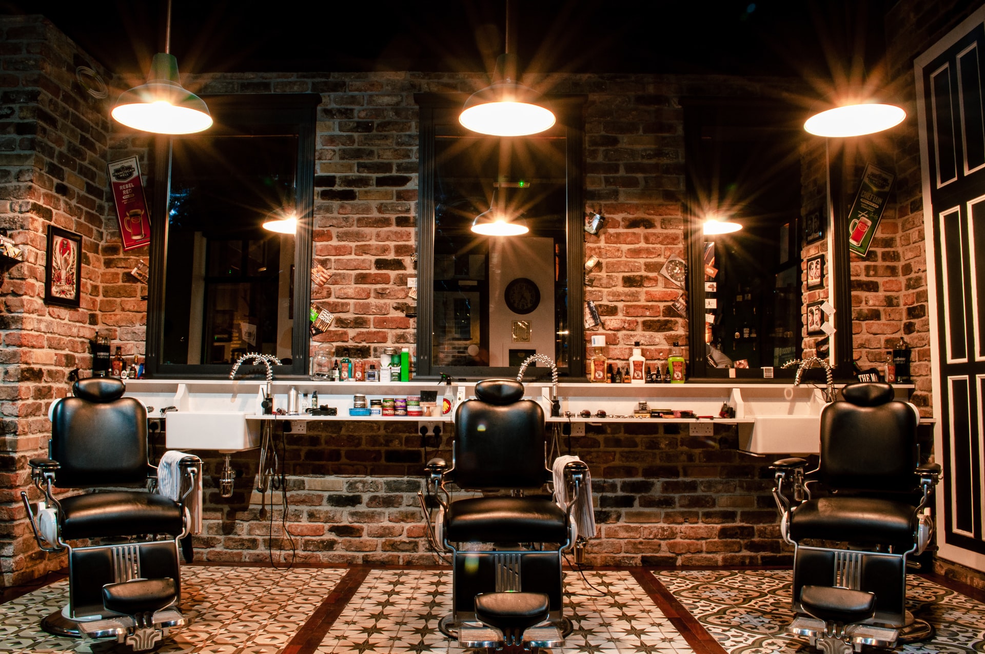 barber working on client's hair