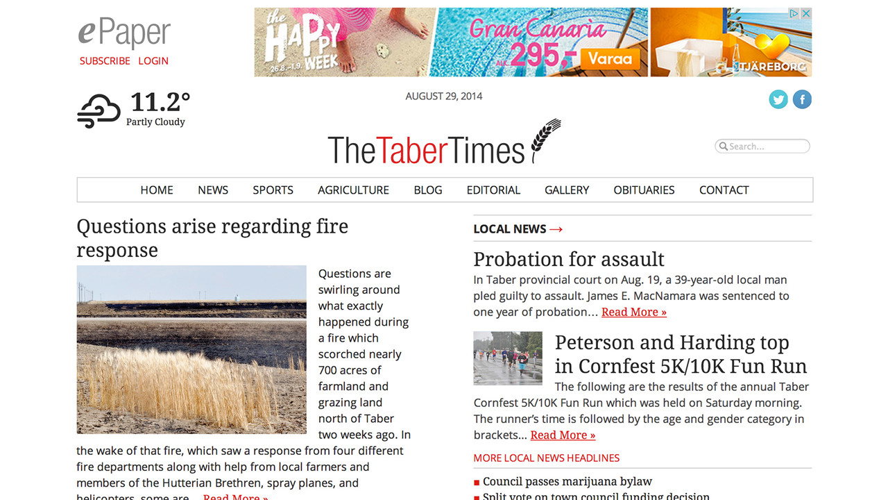 The Tabler Times website