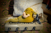 Jabba the Hutt toy with clay muscled arm with tattoo