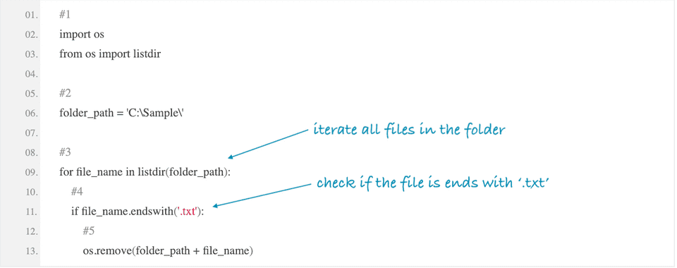 Python program to delete all files with specific extension