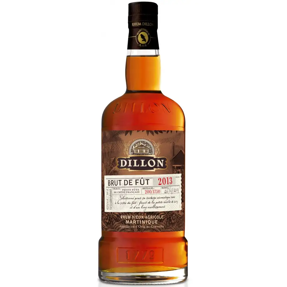 Image of the front of the bottle of the rum Brut de fût