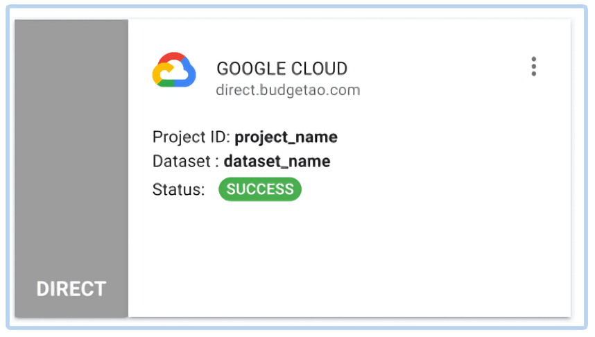 The new Google Cloud card with a Success status