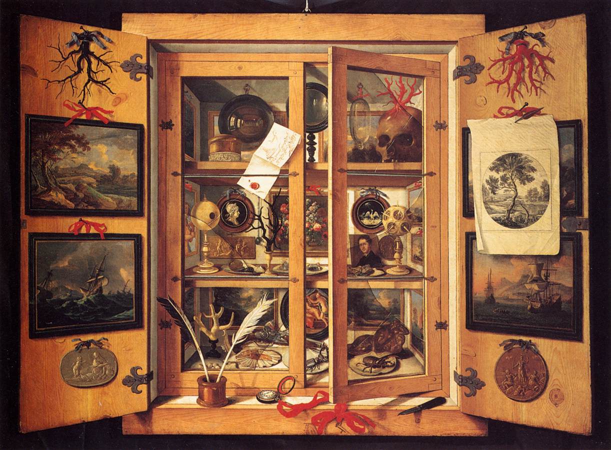 painting of cabinet of curiosities by domenico remps 