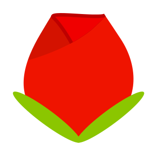 A stylized red rose.