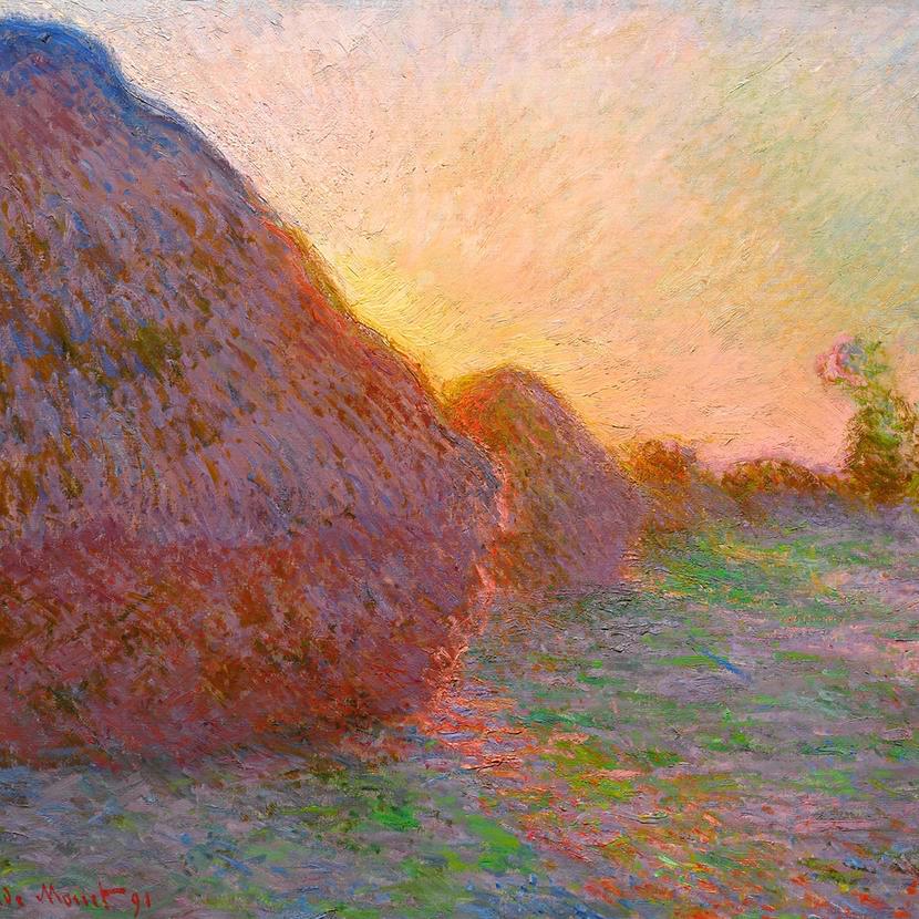 Клод Моне «Стога» (фрагмент), 1890. Именно эта картина установила рекорд стоимости