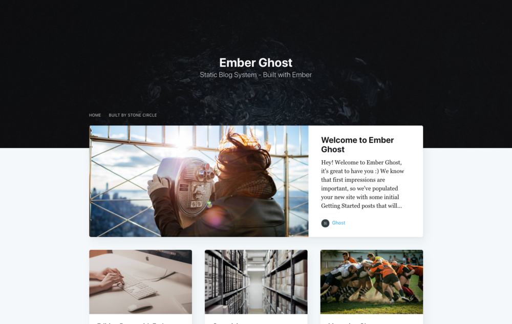 Screenshot of a page created with 