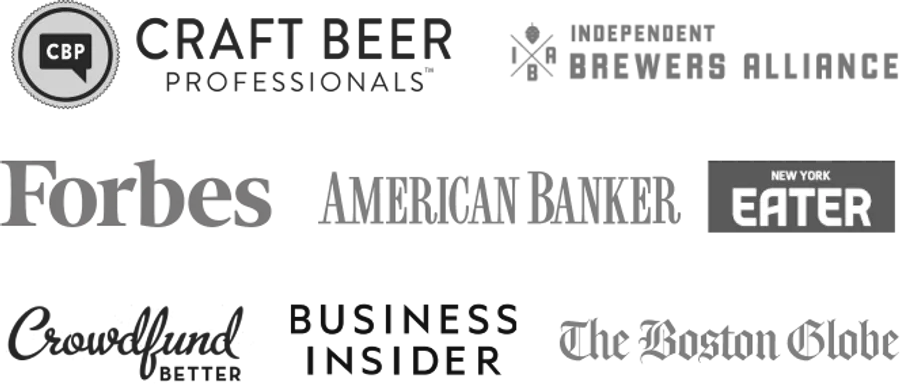 As seen in Business Insider, Forbes, The Boston Globe, Independent Brewers Alliance, American Bannker, New York Eater, Craft Beer Professionals, CrowdFund Better and others...