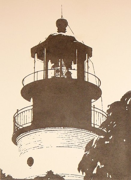  Key West Light woodblock print