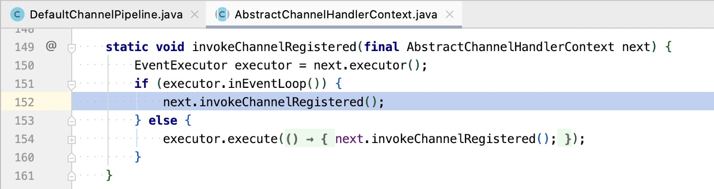 AbstractChannelHandlerContext.invokeChannelRegistered(head)