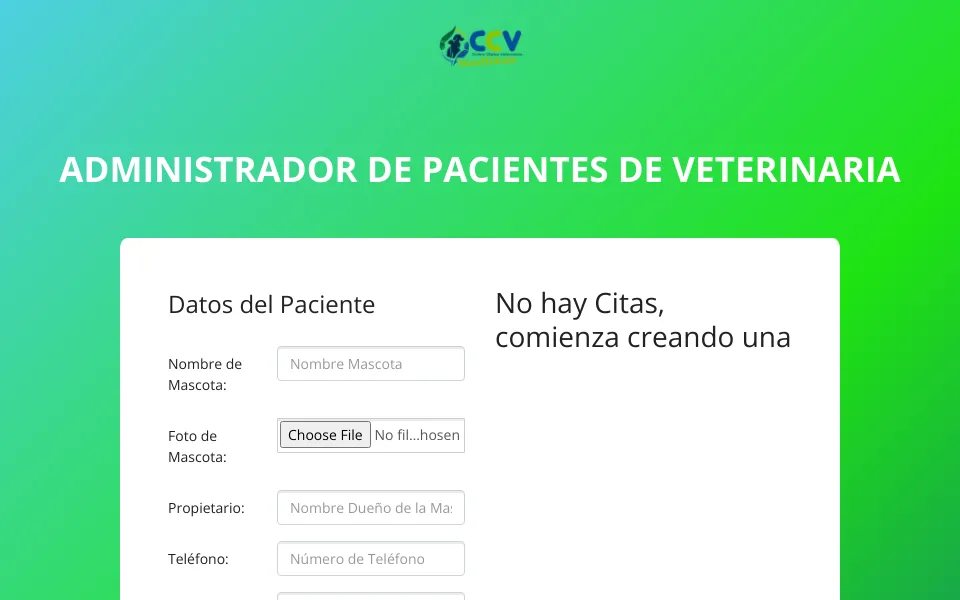 Captura del proyecto Administrador de pacientes