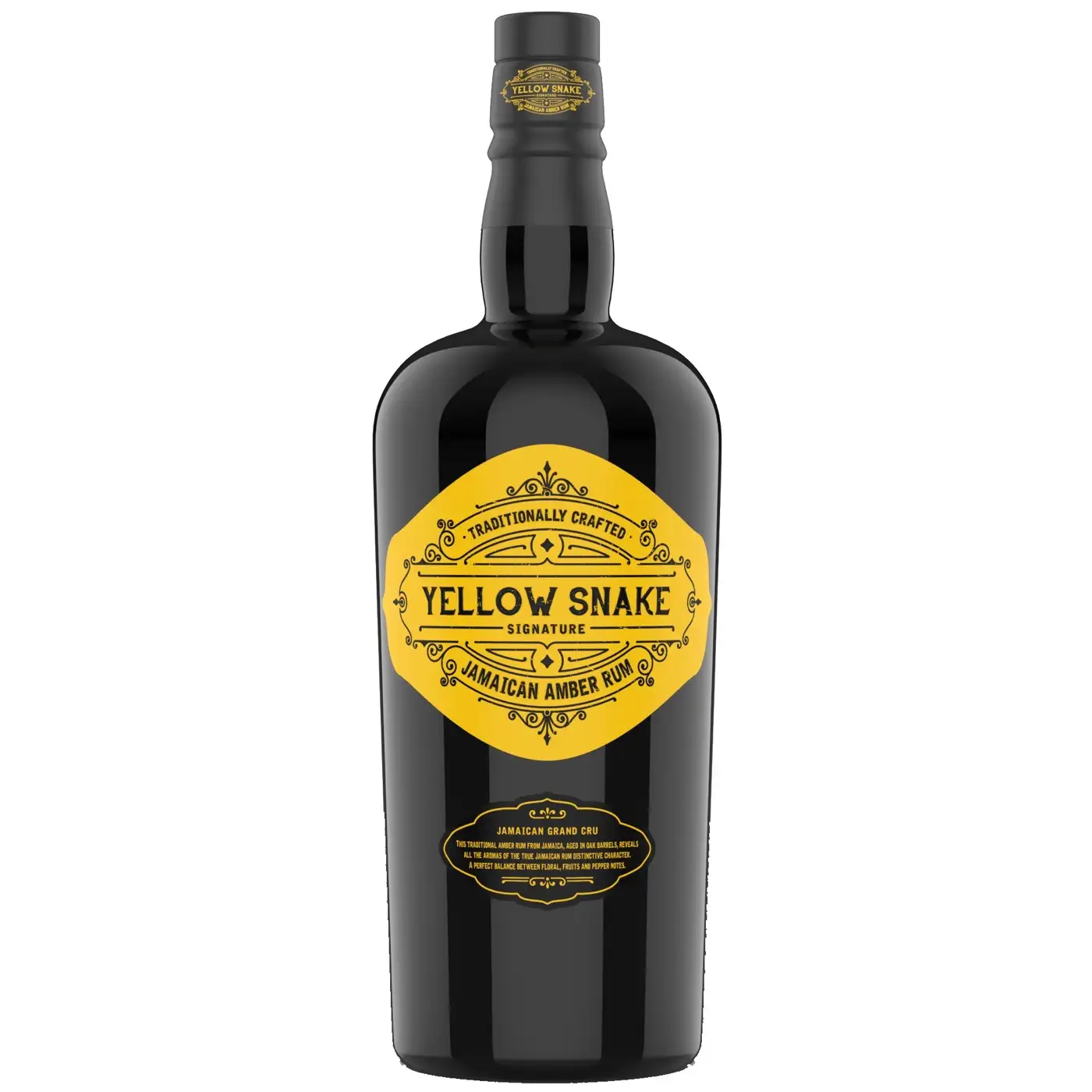 Image of the front of the bottle of the rum Island Signature Yellow Snake