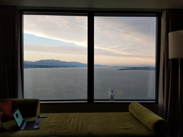 View from Prince Hotel room over lake Biwa
